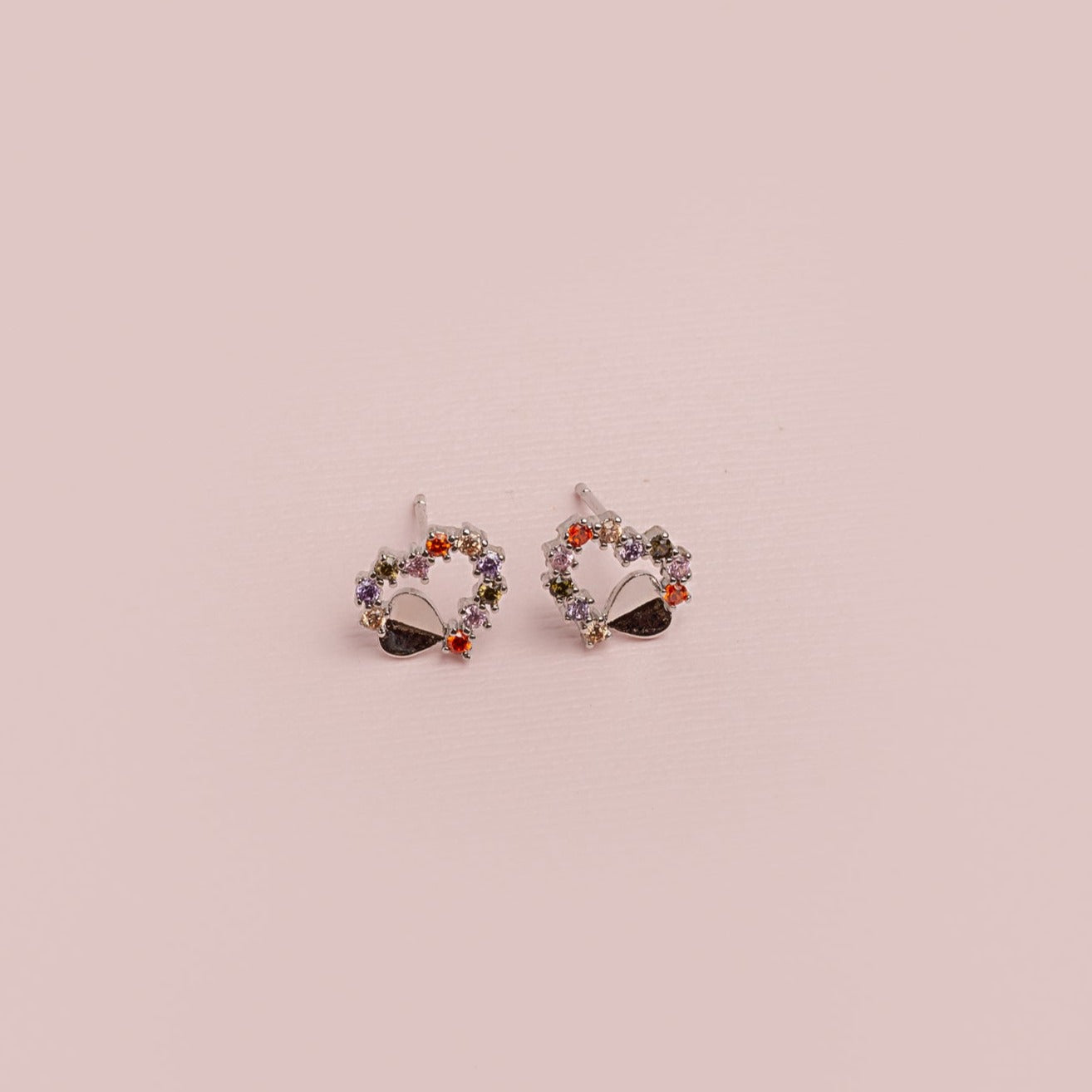 Aretes  Corazón Borde Strass