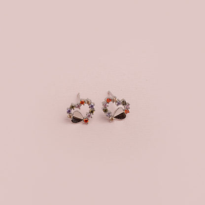 Aretes  Corazón Borde Strass