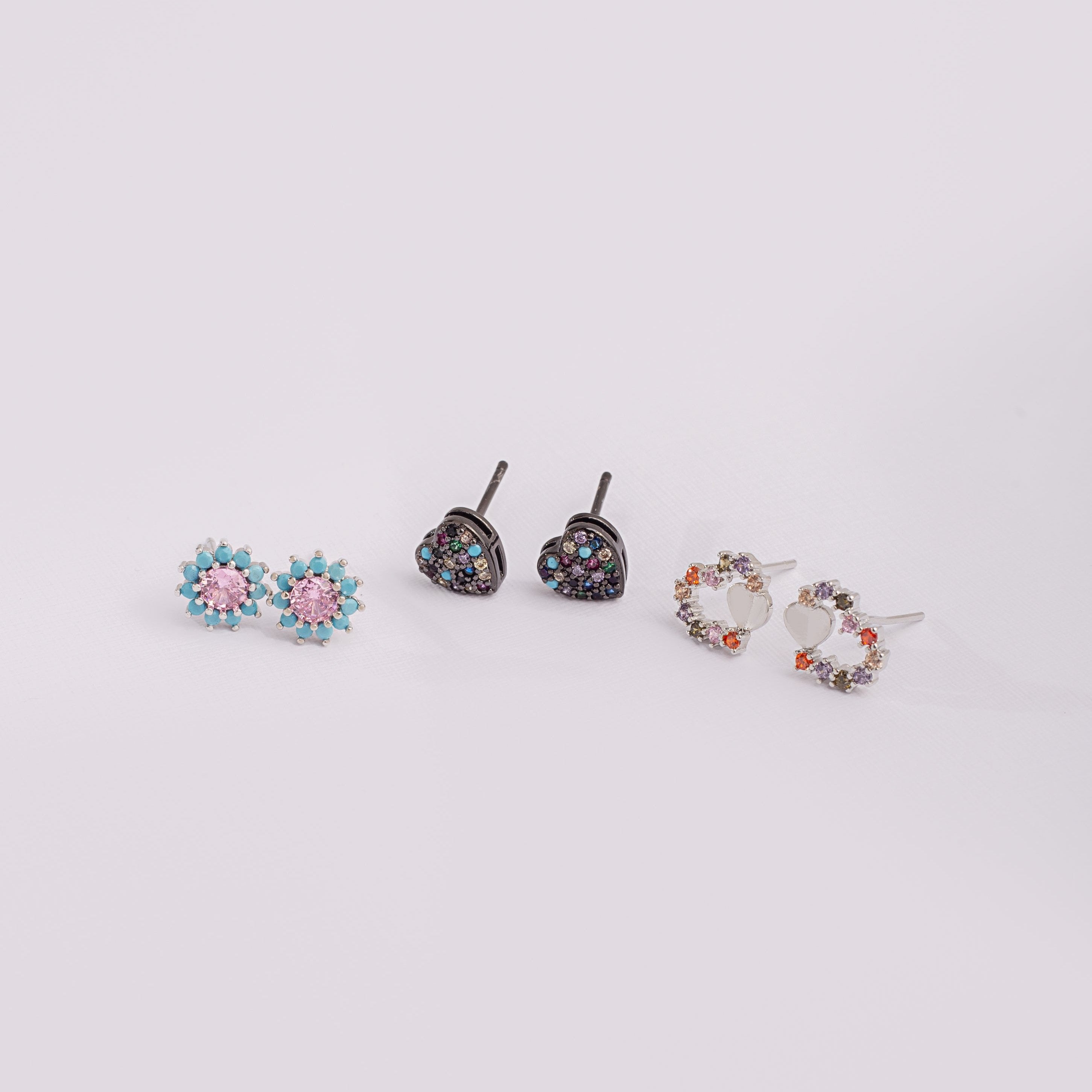 Aretes  Corazón Borde Strass