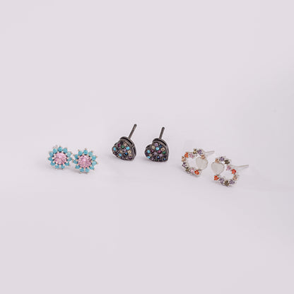 Aretes  Corazón Borde Strass