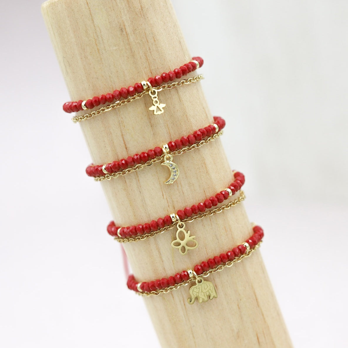 Pulsera Julieta simple tono Rojo - Dijes Variados