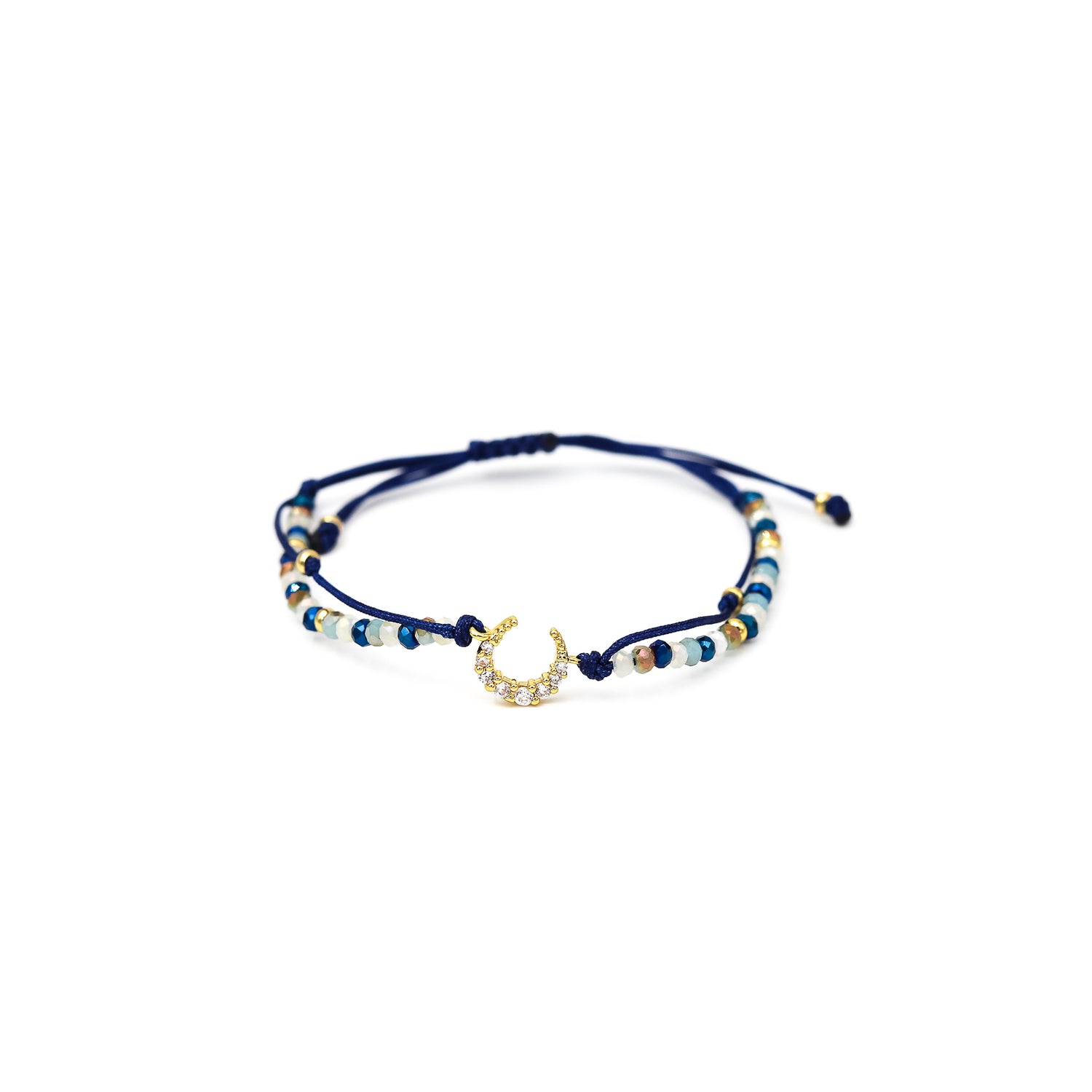 Pulsera Micaela luna invertida strass pasante (C134)