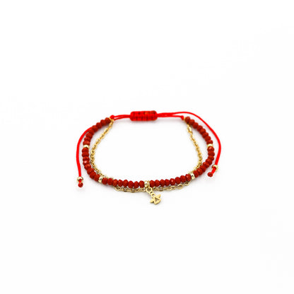 Pulsera Julieta simple tono Rojo - Dijes Variados