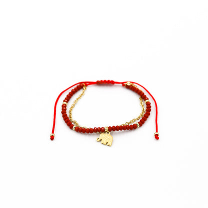 Pulsera Julieta simple tono Rojo - Dijes Variados