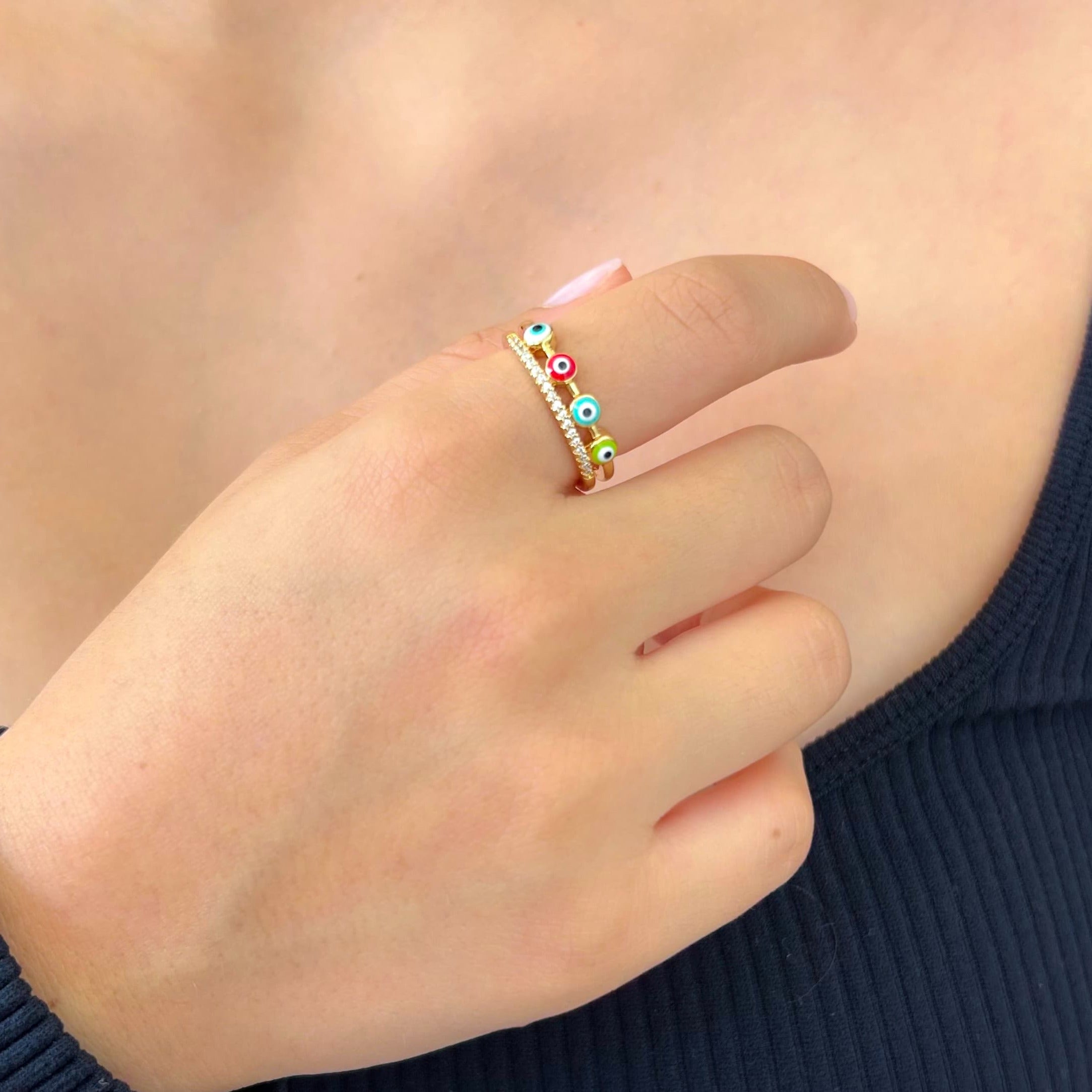 Anillo Ojito Multicolor La Perica